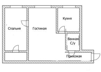 Аренда 2-комнатной квартиры, 42.9 м2, Красноярский край, улица Орджоникидзе, 6Б