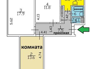 Сдаю в аренду комнату, 60 м2, Санкт-Петербург, муниципальный округ Княжево, улица Подводника Кузьмина, 17