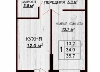 Продаю 1-комнатную квартиру, 35 м2, Краснодар, Тепличная улица, 62/1к5, Прикубанский округ