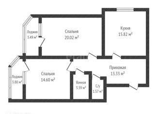 Продается 2-комнатная квартира, 68.3 м2, Краснодар, улица Димитрова, 3/1, улица Димитрова