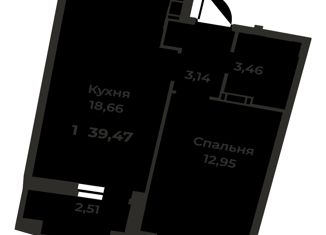 Продается 1-комнатная квартира, 39.47 м2, Мурино, проспект Авиаторов Балтики, 29к2, ЖК Авиатор