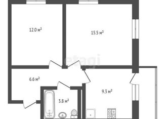 Продам двухкомнатную квартиру, 47.1 м2, Краснодар, ЖК Южане, улица Даниила Смоляна, 65