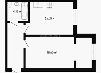 Продается однокомнатная квартира, 48.47 м2, село Шалушка, Балкарский переулок, 7