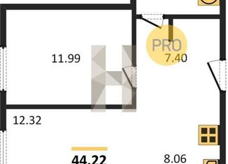 Продажа 1-ком. квартиры, 44.22 м2, Санкт-Петербург, проспект Шаумяна, 14, ЖК Альтер