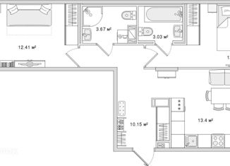 Продается двухкомнатная квартира, 63.55 м2, Санкт-Петербург, Белоостровская улица, 10к1, метро Лесная