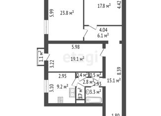 3-комнатная квартира на продажу, 101.9 м2, Санкт-Петербург, Кавалергардская улица, 30, муниципальный округ Смольнинское