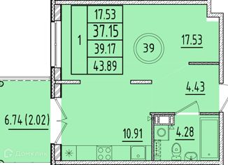 Продаю однокомнатную квартиру, 37.15 м2, Санкт-Петербург, Образцовая улица, 6к3