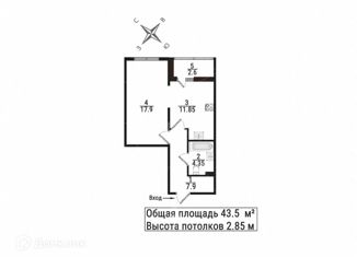 1-комнатная квартира на продажу, 41.4 м2, Санкт-Петербург, проспект Медиков, 10к5, ЖК Европа Сити