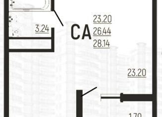 Квартира на продажу студия, 28.14 м2, Краснодар, ЖК Спортивная деревня, улица Западный Обход, 42к7