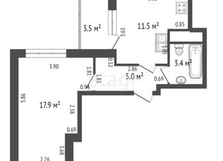 Продается 1-ком. квартира, 37.8 м2, Санкт-Петербург, ЖК Автограф в центре, Тосина улица, 6