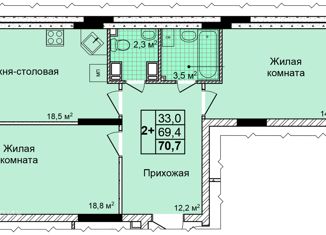 Продается двухкомнатная квартира, 70.1 м2, Нижний Новгород, ЖК Дома на Культуре, улица Коперника, 2