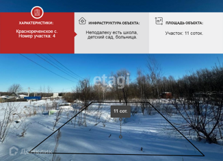 Продажа земельного участка, 11 сот., село Краснореченское, Центральная улица