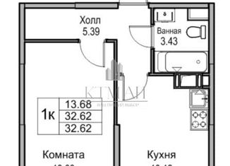 Продам 1-комнатную квартиру, 32.62 м2, Санкт-Петербург, ЖК Юнтолово
