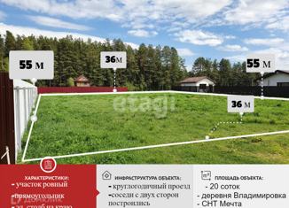 Продажа земельного участка, 20 сот., Вологодская область, садоводческий потребительский кооператив Мечта, 45