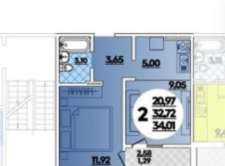 2-комнатная квартира на продажу, 34.1 м2, посёлок Берёзовый, улица имени Профессора Малигонова, 38А