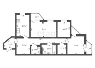 Продается 3-ком. квартира, 137.6 м2, Омская область, бульвар Мартынова, 5