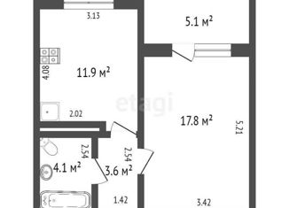 Продажа однокомнатной квартиры, 37.4 м2, Санкт-Петербург, проспект Королёва, 69, ЖК Каменка