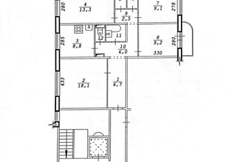 Продажа четырехкомнатной квартиры, 80 м2, Новосибирск, Депутатская улица, 58, метро Площадь Ленина