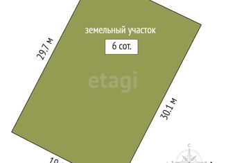 Продается земельный участок, 6 сот., село Широкое, Виноградная улица