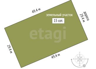 Продается участок, 15 сот., деревня Молчанова, Береговая улица