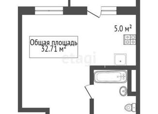 Продажа квартиры студии, 34 м2, посёлок Садовый