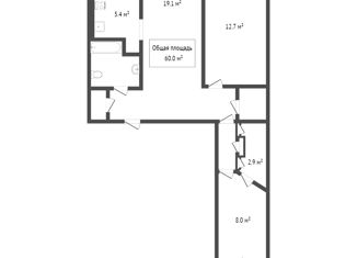 Продается 3-ком. квартира, 60.2 м2, Новосибирск, улица Кошурникова, 20, метро Берёзовая роща