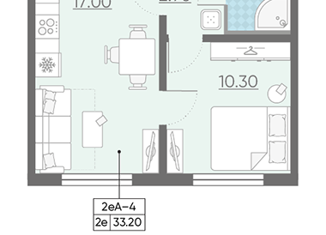 Продается 1-комнатная квартира, 33.3 м2, Санкт-Петербург, набережная реки Каменки, 19к4, ЖК Заповедный парк