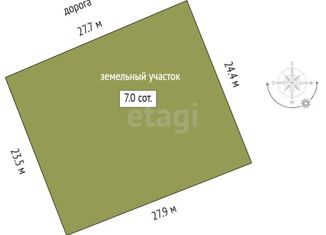 Продам участок, 7 сот., Тюмень, Малиновая улица, Восточный округ