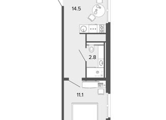 Продам квартиру студию, 28.3 м2, Санкт-Петербург, Заозёрная улица, 3к3, Московский район