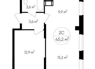 Продаю 2-комнатную квартиру, 44.9 м2, Москва, улица Маресьева, 6к2, метро Некрасовка
