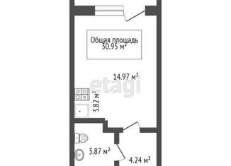 Квартира на продажу студия, 30.74 м2, Новосибирск, улица Даргомыжского, 8Встр, улица Даргомыжского