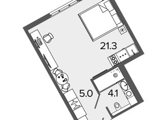 Продаю квартиру студию, 30.4 м2, Санкт-Петербург, Московский проспект, 103, метро Московские ворота