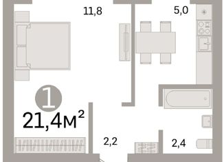 Продается однокомнатная квартира, 21.4 м2, Екатеринбург, улица Ломоносова, 61, улица Ломоносова