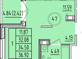 Продам 1-комнатную квартиру, 32.08 м2, Санкт-Петербург, Образцовая улица, 6к3