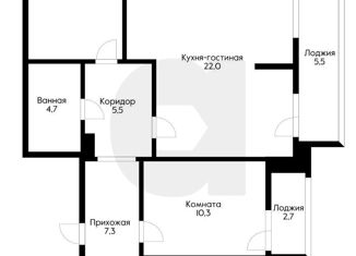 Продам 3-комнатную квартиру, 92.9 м2, Краснодар, улица Евгении Жигуленко, 3, Музыкальный микрорайон