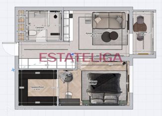 Продается 1-комнатная квартира, 46 м2, Москва, Хорошёвское шоссе, 25Ак1, метро Хорошёвская