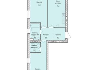 Продается 2-ком. квартира, 64.8 м2, село Завьялово, Гольянская улица, 1Б