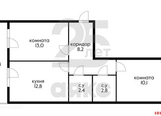 Продажа 2-ком. квартиры, 65 м2, Краснодарский край, улица Западный Обход, 57