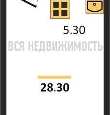 Продажа 1-комнатной квартиры, 28.3 м2, хутор Ветряк, Выборская улица, 13