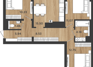 Продажа 3-комнатной квартиры, 71.2 м2, Калининград, Батальная улица, 104, ЖК Дом на Батальной