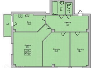 Продам 3-ком. квартиру, 81 м2, Ростов-на-Дону, проспект 40-летия Победы, 63/17с4, ЖК Сокол Град