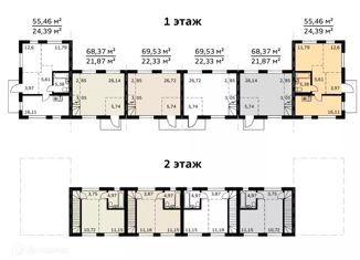 Таунхаус на продажу, 68.37 м2, Бердск, жилой комплекс Морион, 1
