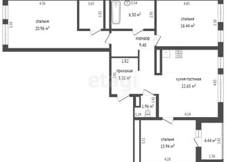 Продаю 3-ком. квартиру, 98.8 м2, Тюменская область, улица Сергея Джанбровского, 7