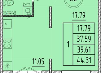 Продажа однокомнатной квартиры, 37.59 м2, посёлок Шушары, Образцовая улица, 6к3, ЖК Образцовый Квартал 8