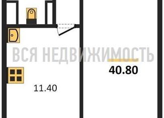 Однокомнатная квартира на продажу, 40.8 м2, Воронеж, ЖК Европейский