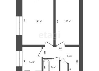 Продаю 2-комнатную квартиру, 40.2 м2, Тюменская область, панель-5, 2