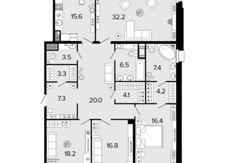 Продам 4-комнатную квартиру, 155.2 м2, Санкт-Петербург, Барочная улица, 4, метро Чкаловская