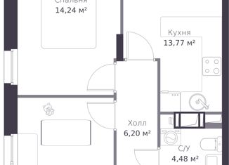 2-комнатная квартира на продажу, 49.27 м2, Ленинградская область