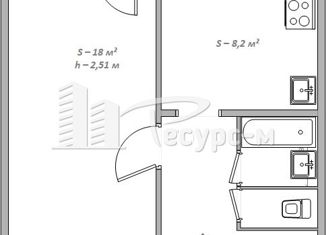 Продаю 1-комнатную квартиру, 32.5 м2, Выкса, микрорайон Мотмос, 14
