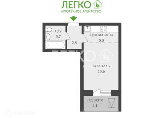 Продам квартиру студию, 29.2 м2, Новосибирск, Игарская улица, 5, метро Маршала Покрышкина
